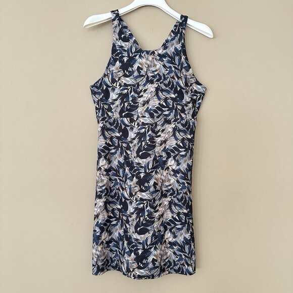 Kyodan Outdoor Dresses & Skirts - Kyodan Outdoor Women L Athletic Dress Zip Pockets Cross Back Leaf Built in Padde